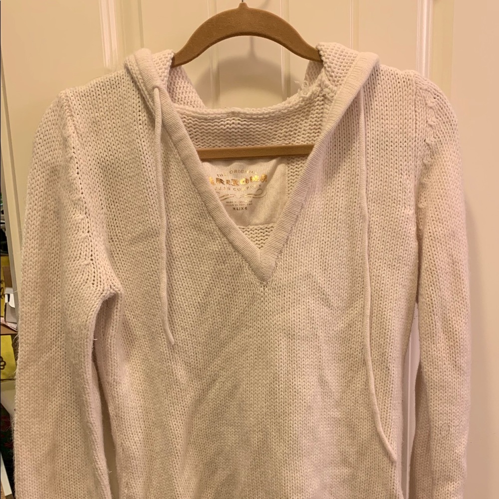 Cream Arizona hooded pullover sweater